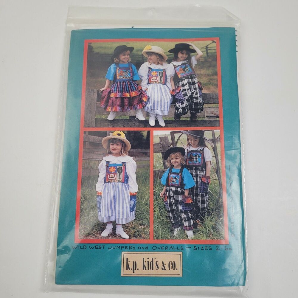 NIP! Wild West Jumpers & Overalls Sewing Pattern -K.P. Kid's & Co. (Size 2 - 6x)